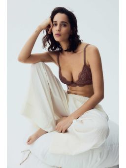 H&M - Women Brown Padded Soft Lace Bra