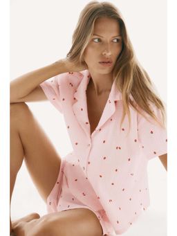 H&M - Women Pink Cotton Muslin Pyjamas