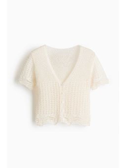 H&M - Women White Crochet-Look Beach Top