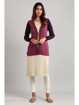 Aurelia - Purple V- Neck Full Sleeve Sweater