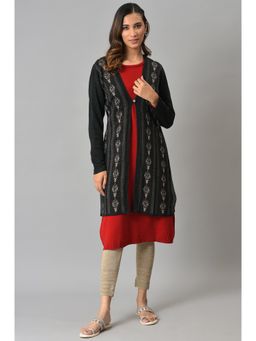 W - Grey Printed Women's Cardigan