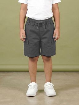 KiddoPanti - Boys Cotton Twill Woven Cargo Shorts With 2 Side Cargo Flap Pocket