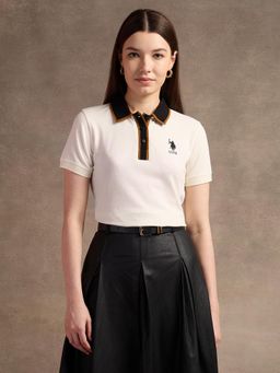 U.S. POLO ASSN. - White Tipped Placket Polo T-Shirt