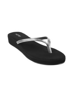 Metro - Womens Gun Metal Flat ChappalsMetro Solid Gun Metal Flipflops