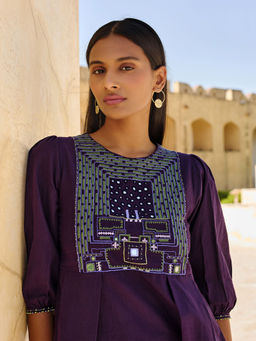 Okhai - Cascades Hand Embroidered Pure Cotton Top