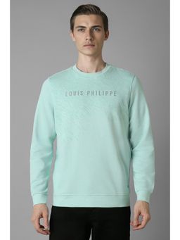 Louis Philippe - Men Casual Light Blue Print Sweatshirt