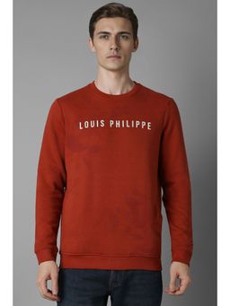 Louis Philippe - Men Casual Red Print Sweatshirt