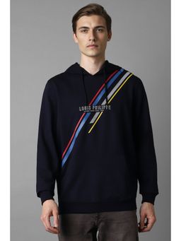Louis Philippe - Men Casual Navy Blue Hoodie