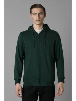 Louis Philippe - Men Casual Green Solid Hoodie