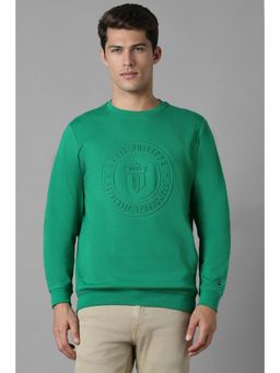 Louis Philippe - Men Casual Green Graphic Print Sweatshirt