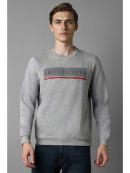 Louis Philippe - Men Casual Grey Solid Sweatshirt