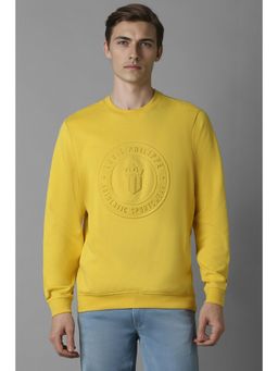 Louis Philippe - Men Casual Yellow Graphic Print Sweatshirt