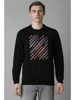 Louis Philippe - Men Casual Black Print Sweatshirt