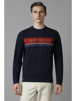 Louis Philippe - Men Casual Navy Blue Sweatshirt