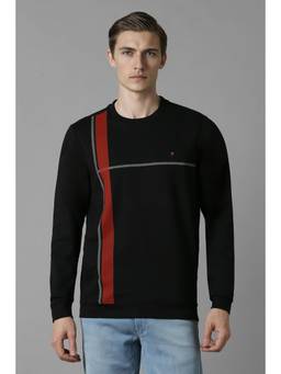 Louis Philippe - Men Casual Black Stripe Sweatshirt