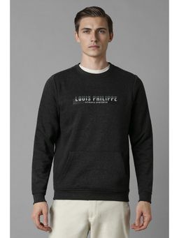 Louis Philippe - Men Casual Black Print Sweatshirt
