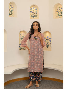 Anuvas - Pink Floral Kurta and Pant (Set of 2)