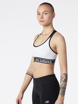 New Balance - White Solid/Plain Regular Sports Bra