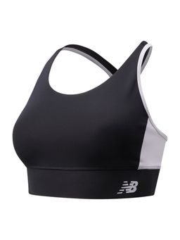 New Balance - Black Solid/Plain Regular Sports Bra