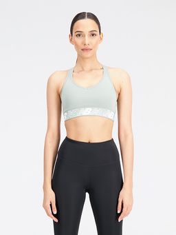 New Balance - Green Solid/Plain Regular Sports Bra