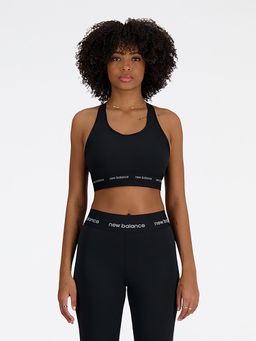 New Balance - Black Solid/Plain Regular Sports Bra
