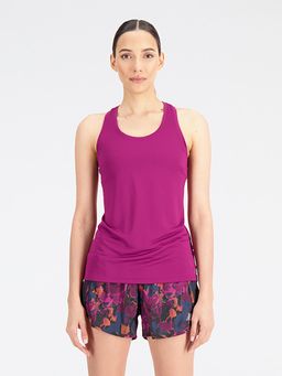 New Balance - Pink Solid/Plain Regular Tank Top