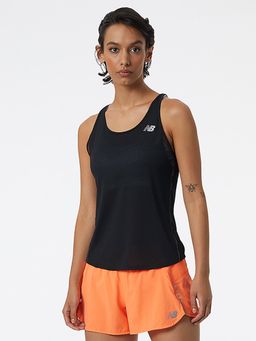 New Balance - Black Solid/Plain Regular Tank Top