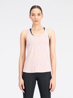 New Balance - Pink Solid/Plain Regular Tank Top