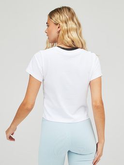 New Balance - White Typography Round Neck T-Shirt