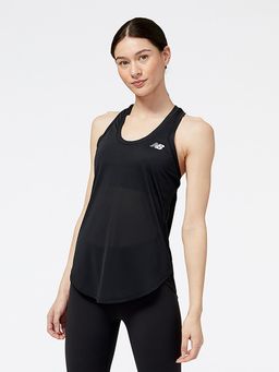 New Balance - Black Solid/Plain Regular Tank Top
