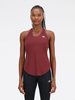 New Balance - Burgundy Solid/Plain Regular Tank Top