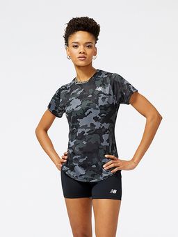 New Balance - Black Printed Round Neck T-Shirt