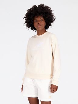 New Balance - Cream Typography Round Neck Sweatshirt