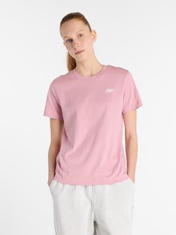 New Balance - Pink Solid/Plain Round Neck T-Shirt