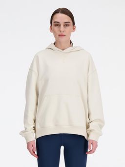 New Balance - Cream Solid/Plain Hooded Hoodie