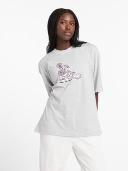 New Balance - Grey Printed Round Neck T-Shirt