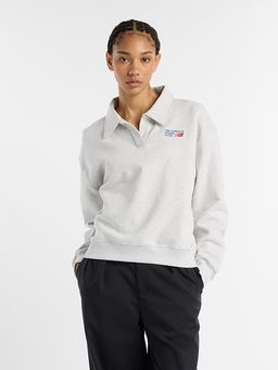 New Balance - Grey Solid/Plain Collar Neck Sweatshirt