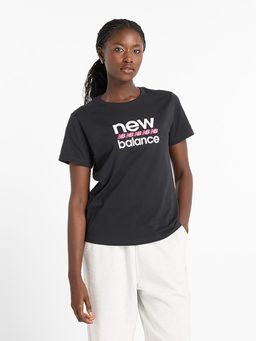 New Balance - Black Typography Round Neck T-Shirt