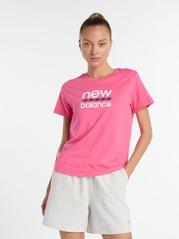 New Balance - Pink Typography Round Neck T-Shirt