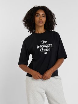 New Balance - Black Typography Round Neck T-Shirt