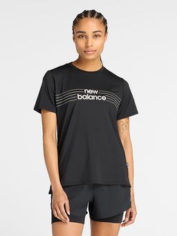 New Balance - Black Solid Round Neck T-Shirt