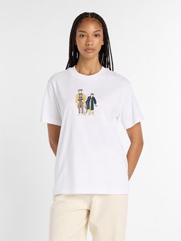 New Balance - White Printed Round Neck T-Shirt