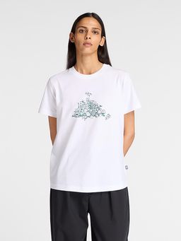New Balance - White Printed Round Neck T-Shirt