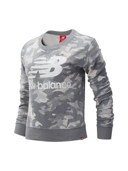 New Balance - Silver Typography Round Neck Sweatshirt