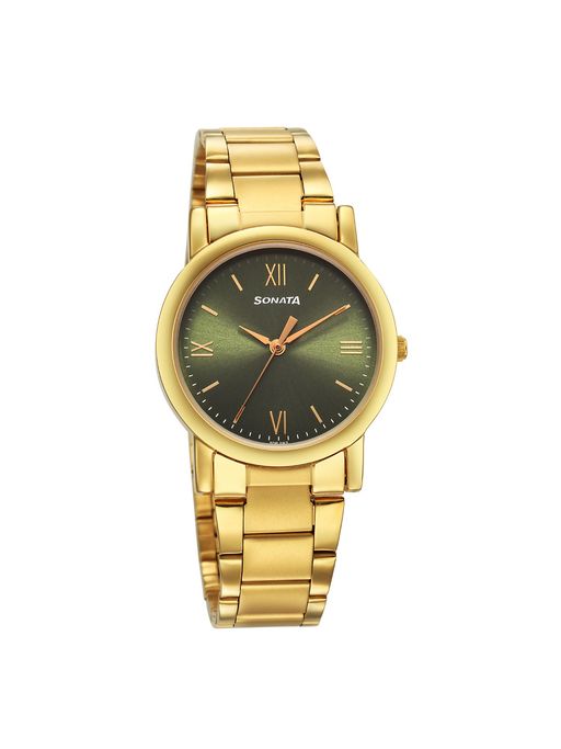 Sonata Golden Colour Smartwatch Sonata Golden Gold Plated Wrist