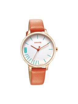 Sonata - Women White Dial Analog Watch - 87050Wl01