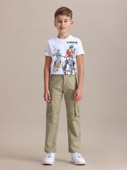 U.S. POLO ASSN. - Solid/Plain Beige Cotton Cargo