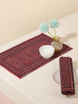 Fabindia - Red Natural Fibre Woven Surkh Mat (Pack of 2)