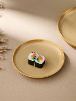 Fabindia - Yellow Ceramic Casted Farsi Quarter Plate