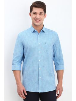 Allen Solly - Men Blue Slim Fit Print Full Sleeves Casual Shirts
